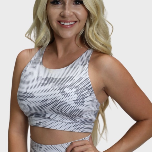 Unbowed White Camo Sports Bra - Picture 2 of 7